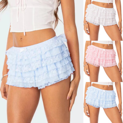 Women's Cake Stacking Skirt Ruffle Skirt Layered Hot Pants Lace