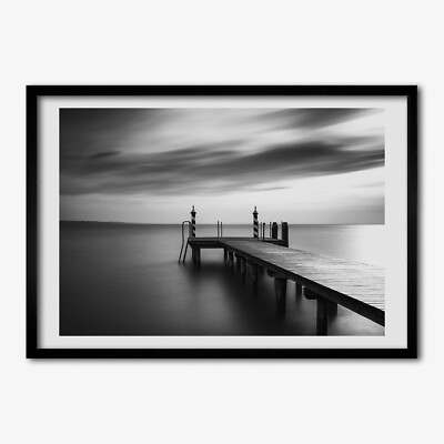 Tulup Bild MDF-gerahmte Wand-Dekor 70x50cm Bild Zimmer Pier auf dem See