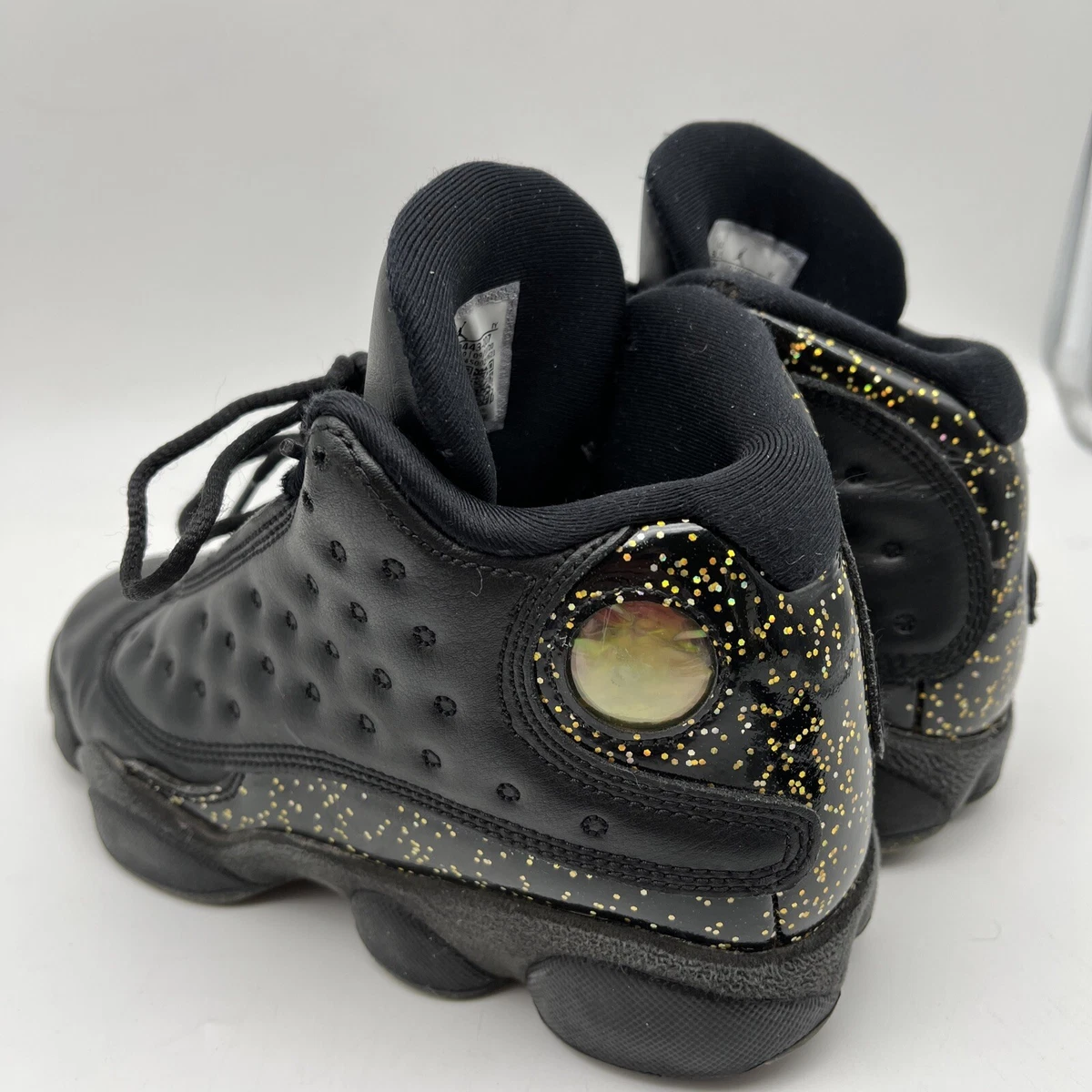 Air Jordan Retro 13 GS 'Gold Glitter' Sneakers | Black | Kids Size 4.5