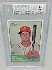2012 Topps Heritage Bryce Harper #H650 BGS 9 MINT Rookie Card RC /1000 RARE
