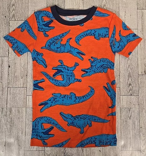 Carters Boys Pajama Set 4 Wide Awake Alligator 4pc Set Shorts Pants 2 Shirts NEW - Picture 4 of 11