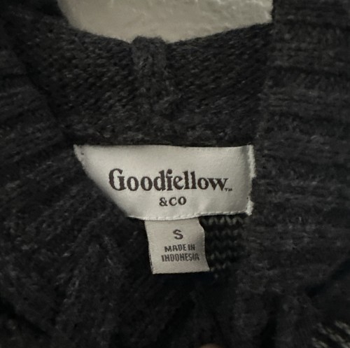 Men's Regular Fit Knit Pullover Hoodie Sweater Goodfellow Co. Size "S" Charcoal - Picture 6 of 12