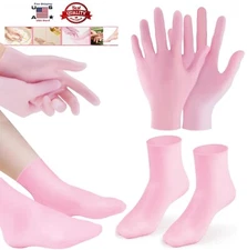 2× Moisturizing Silicone Gloves & Foot Care Socks Hand Spa Pedicure Hydrating US