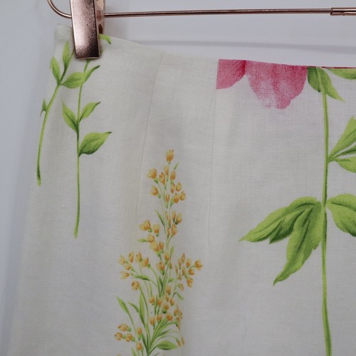 Talbots Linen Skirt Womens 10 White Bloomcore Romantic Boho Cottage Grannycore - Picture 12 of 19