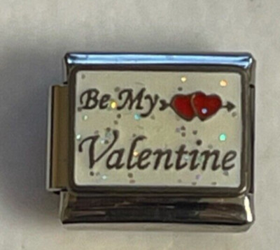 BE MINE VALENTINE ITALIAN CHARM BRACELET LINK 9MM STAINLESS STEEL NEW