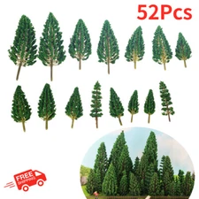 52X Model Pine Trees 1:50 1:220 Green Pines for HO N Scale Model Railroad Layout