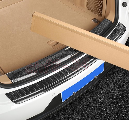 For Porsche Macan 2014-2023 Black Steel Outer Rear Bumper Protector Guard Trim - Picture 7 of 11