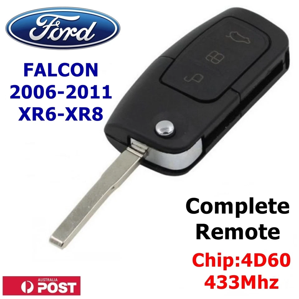 FORD FALCON XR6 XR8 REMOTE FLIP KEY BLANK COMPLETE KEY READY FOR PROGRAMMING - image 1 of 1