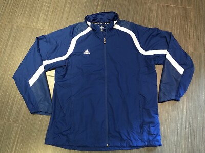 NEW Adidas Performance Zip Up Windbreaker Jacket Blue