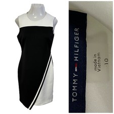 Tommy Hilfiger Dress Womens 10 Black White Work Office Professional Corpcore