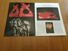 1990 GUIDO CACCIAPUOTI ARTISTA SCULTORE ANIMALI STATUINE CERAMICA ARTICOLO