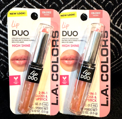 🌺2pk LA COLORS LIP DUO TWINKLE CBLC822 2 in 1 CANDY SCENT