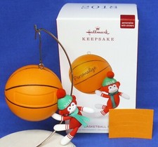 Hallmark Ornament Basketball Star 2018 Sock Monkey Can Be Personalized NIB