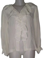 Vtg Womens Biege 100% Silk Renaissance Mediev...