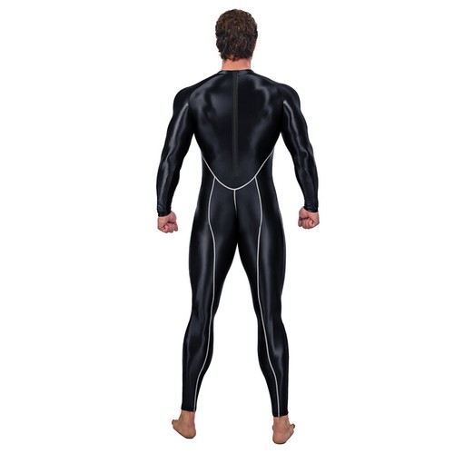 AMORESY Men's Shiny Jumpsuits Tracksuits Cycling Tights Overalls Activewear Sets - Picture 14 of 32