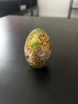 Vintage Egg Ornament Gold Colour Very Good Condition - Image 1 of 4