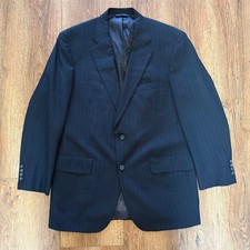 VTG Brooks Brothers BrooksEase Blue Blazer Stripes USA Made Mens 42R 100 Wool