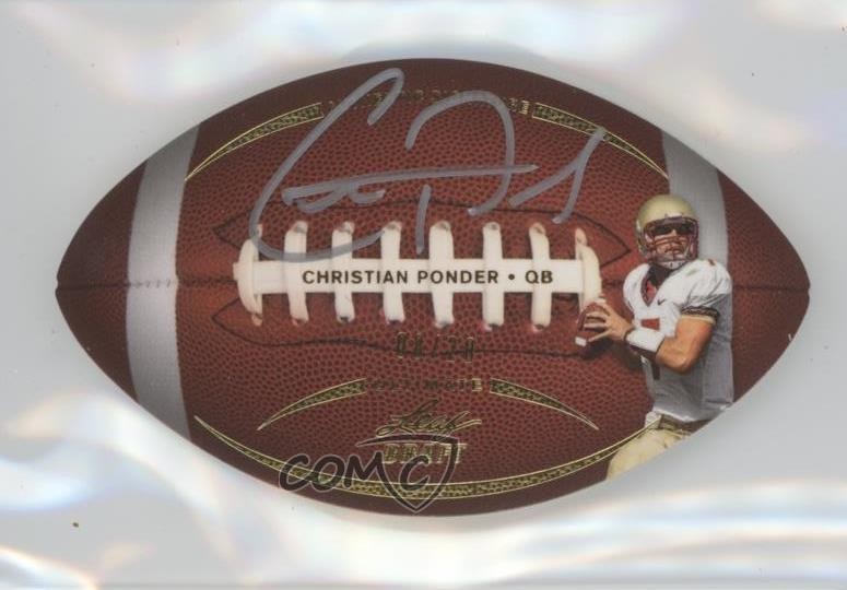 2011 Leaf Ultimate Draft Gold 8/20 Christian Ponder #FB-CP1 Rookie Auto RC yl8