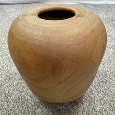 Hand Turned Cedar Vase Hollow Form Wood 6" Tall Unfinished Handcrafted