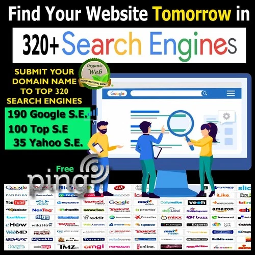 DOMAIN Website Submission to 320 Search Engines+ 10K Backlinks+ NonStop Traffic