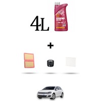 Hoffcar Wartungskit 3 Filter Und 4L ÖL FüR VW Golf VII (5G1/BA5) 1.0 TSI 85KW