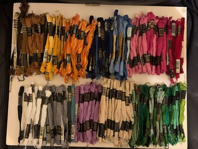 Huge Lot Of 265+ DMC Cotton Embroidery Thread Floss Skeins Nice Lot Of Colors