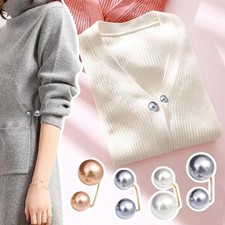 Double Pearl Pin Brooch for Women Clothing Dress Fixed Safety Pin Woman Brooch a
