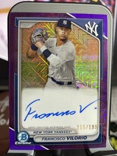 2024 Bowman Chrome -  Prospect Purple Mojo /199 Autographs Francisco Vilorio