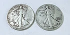 LOT OF 2 WALKING LIBERTY SILVER HALF DOLLARS 90% SILVER FREE SHIPPING #8980