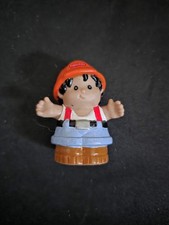 Cappello Fisher Price Little People ispanico operaio edile arancione bretelle rosse