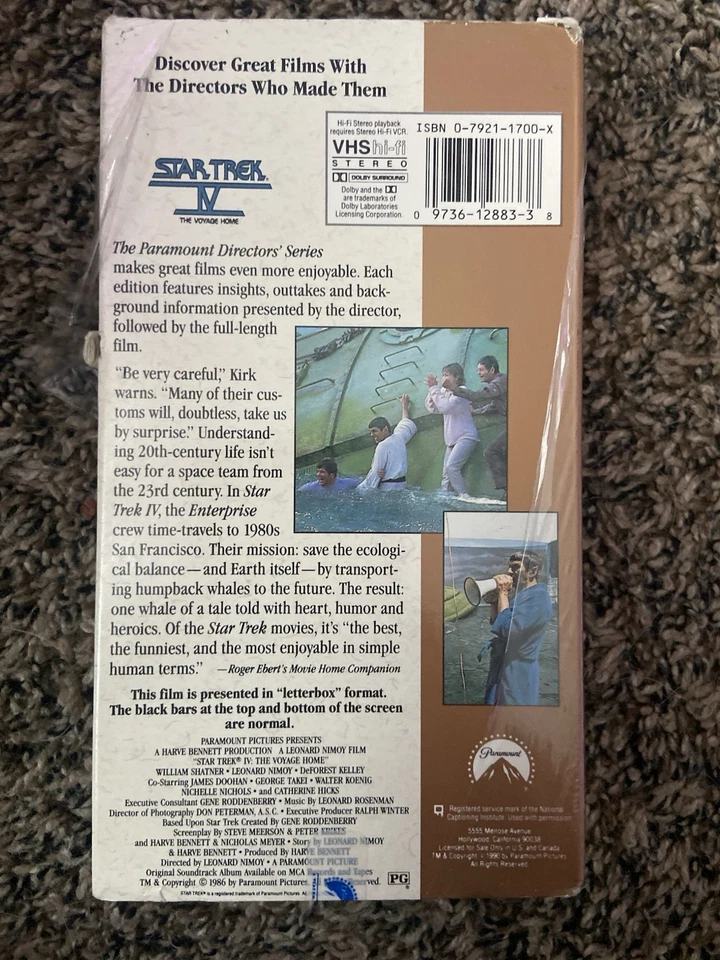Star Trek IV: The Voyage Home (VHS, 1990) - Paramount Home Video Watermark - Image 3 of 3