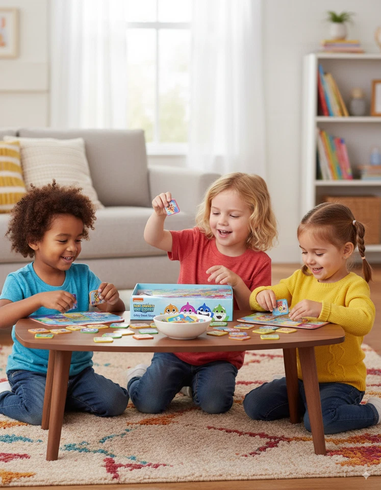 Baby Shark Picture Bingo Game Childrens Kids Family Educational Toy Mommi - Image 2 of 4