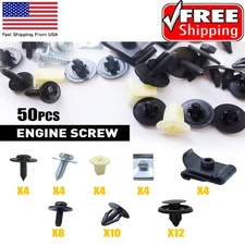 50X Bumper Clips Auto Car Hole Plastic Rivets Fastener Fender Push Splash Guard