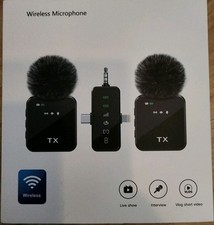 3 in 1 Microphone for iPhone/Android/Camera, Wireless Mini, Black-3in1