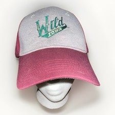 IOWA WILD Hat Cap Strap Back Minor League Hockey Team Maroon Gray Sport Tek