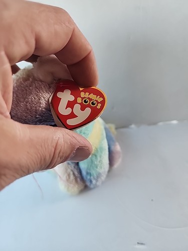 Ty Heather Unicat Beanie Boos corno unicorno gatto pastello cravatta tinta arcobaleno 6" - Foto 4 di 14