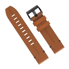 Brown 20mm Leather Watchband Strap For Garmin Fenix 7S 6S 5S Replacement