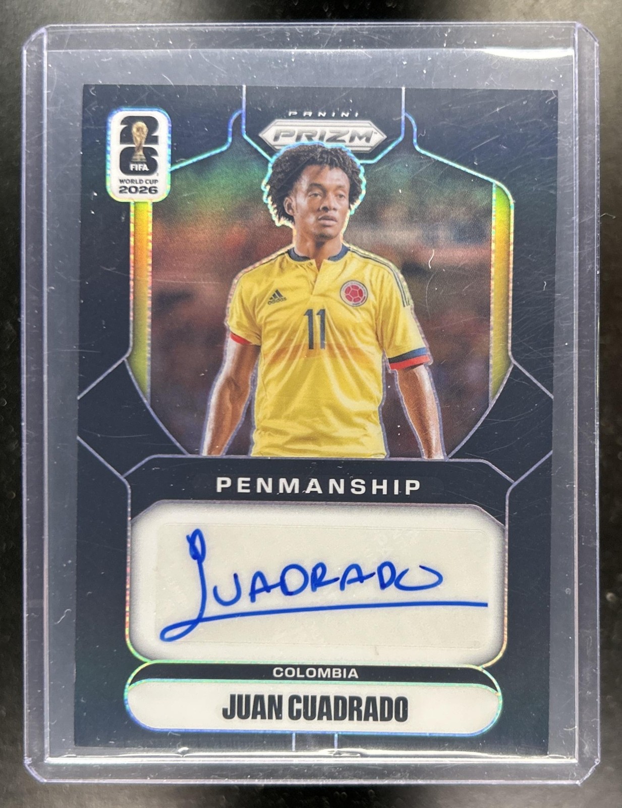 2026 Panini Prizm World Cup Juan Cuadrado Penmanship Black Auto #1/1 Colombia