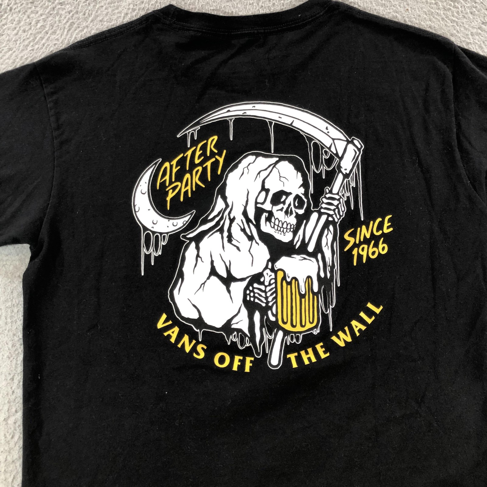 Vans Shirt Mens Small Black After Party Grim Reaper Graphic 1966 Skate Tee thumbnail 10