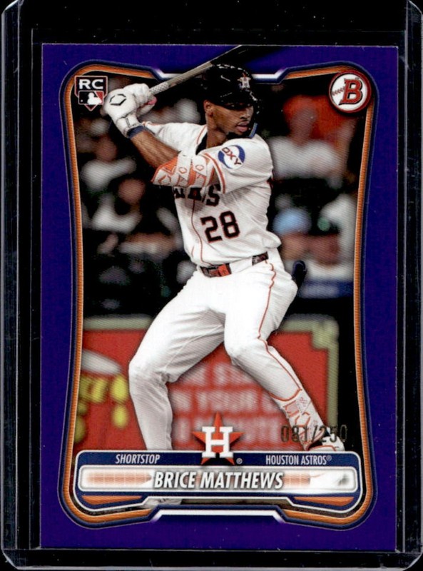 2026 Bowman Brice Matthews RC Purple Border Rookie #/250 Astros