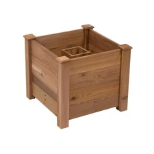  No Dig Mailbox Post Planter Box - 16x16x14 Inch Cedar for Free Standing 