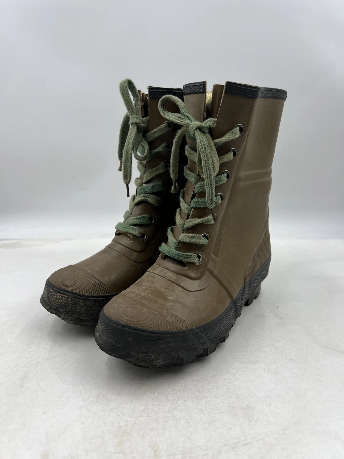 Pro Line Boots Youth Size 2 Brown Waterproof Insulated Steel Shank Lace Up Rain