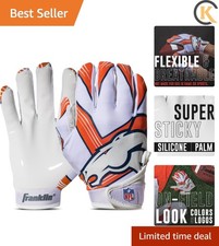 Denver Broncos Kids Football Receiver Gloves - Official NFL Team Gear - Size M/L