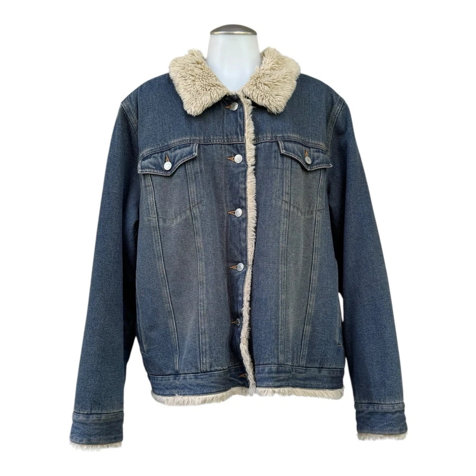 Chaqueta vaquera 3XL de colección años 80 90 SERIE GUÍA para mujer forrada Sherpa lavado medio nueva sin etiquetas Foto 2 de 4