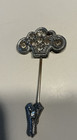 Vintage Clear Rhinestone Silver Tone Stickpin, Hat Pin — photo 3