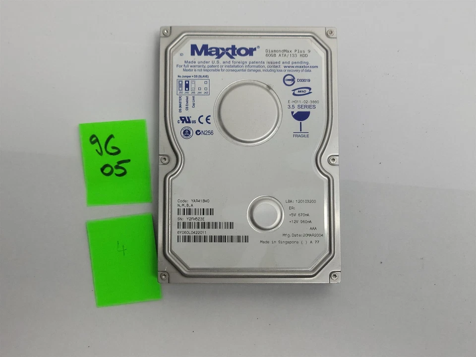 Maxtor 6Y060L0 HDD, 60Gb, 3.5" , IDE/ATA/ATAPI-7/ATA133 - Tested w/ pics - Image 4 of 4