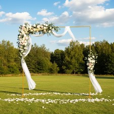 Wedding Arch Stand Adjustable Gold Iron Backdrop Support For Ceremony Decor