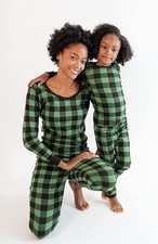 Kids unisex Plaid Black Green 2 piece Pajamas Sleepwear Size 6 Years old