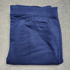 Chaps Womens 10 Blue Slacks Flat Front Straight Leg Dress Pants Lightweight