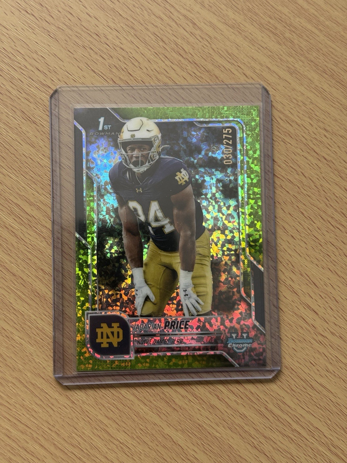 2025 BOWMAN U CHROME 1ST JADARIAN PRICE LIME GREEN MINI DIAMOND REFRACTOR /275